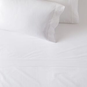 West Elm 400 TC  SATEEN WIDE HEM Sheet Set White ~Queen~ White brand New